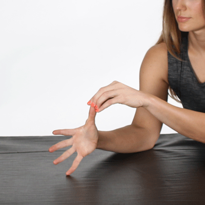 Thumb across the palm demonstration